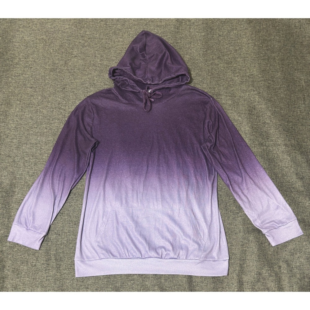 Unbranded Mens XL Hoodie Purple Ombre Fade Long Sleeve Pullover